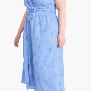 Maggy London Eyelet Front Wrap
Sleeveless Maxi Dress